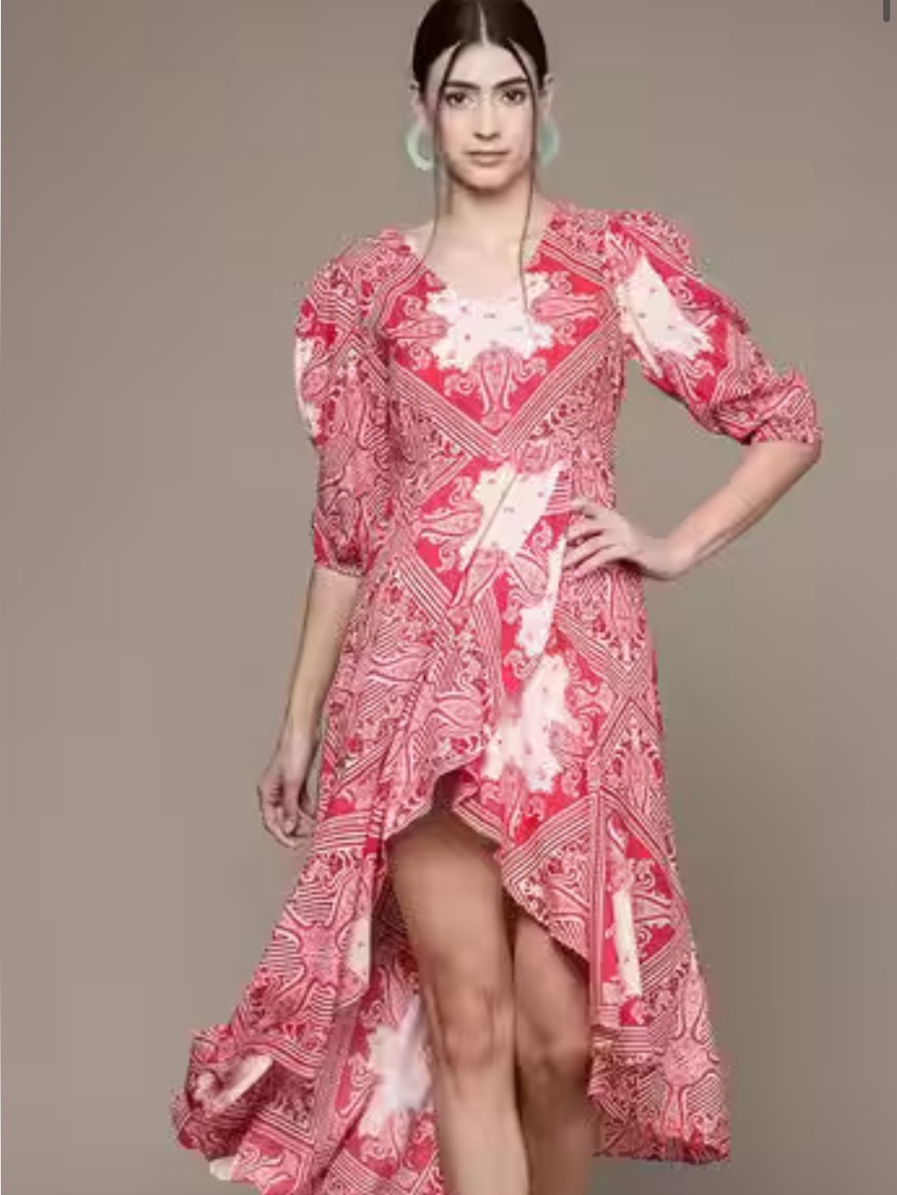 LABEL RITU KUMAR Paisley Print Fit & Flare Dress Size Medium